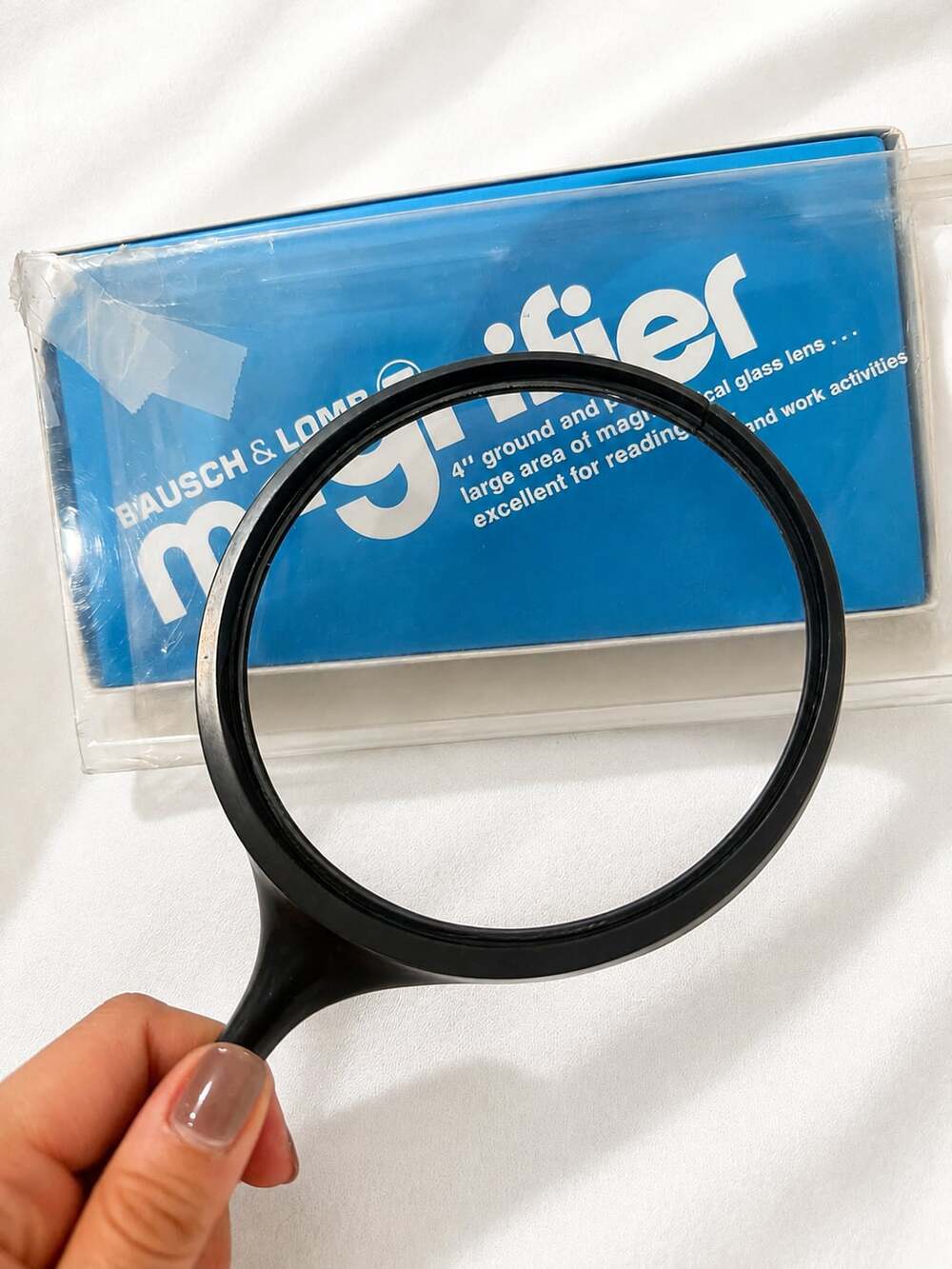 Vintage Bausch & Lomb 4" Handheld Magnifying Glass Made in USA